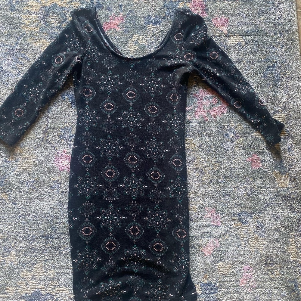 Boho mini long sleeve dress